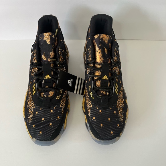 adidas | Shoes | Men Adidas Dame 7 Ric Flair Black Gold Basketball Shoes Lillard Gz7595 Size 35 